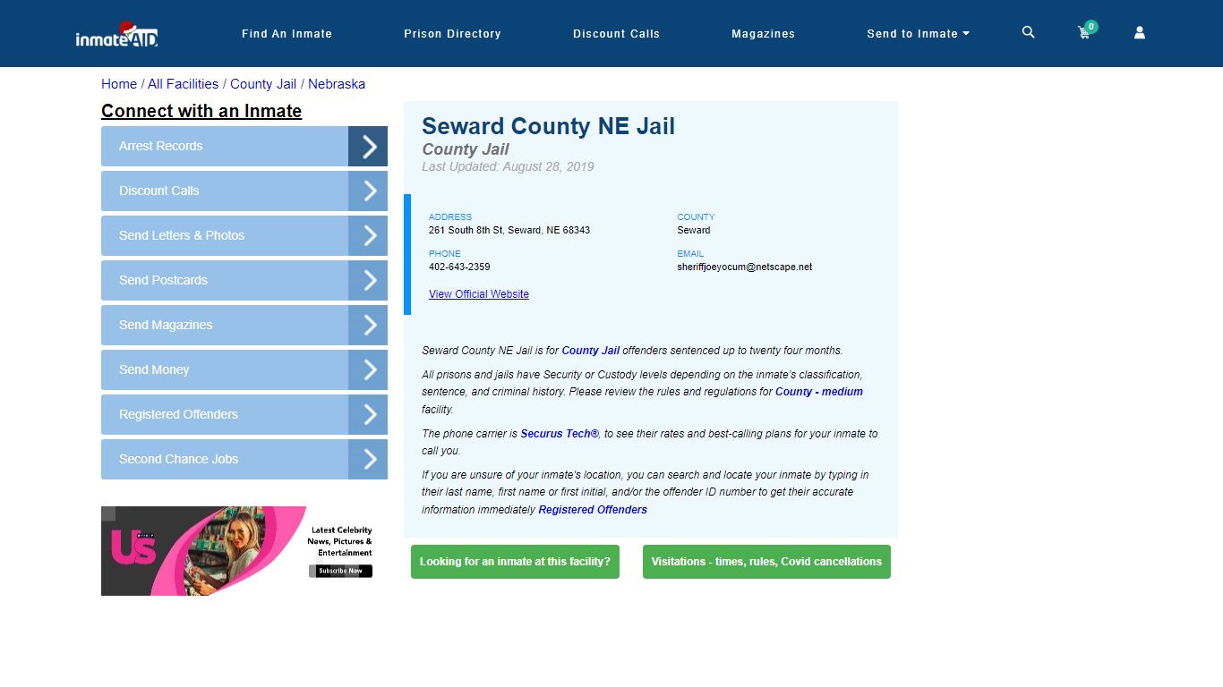 Seward County NE Jail - Inmate Locator - Seward, NE