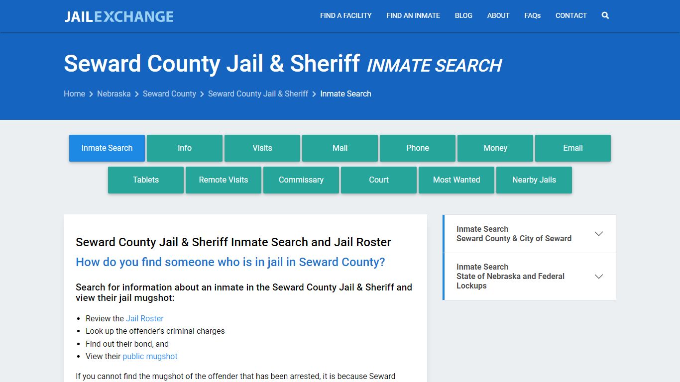 Seward County Jail & Sheriff Inmate Search - Jail Exchange