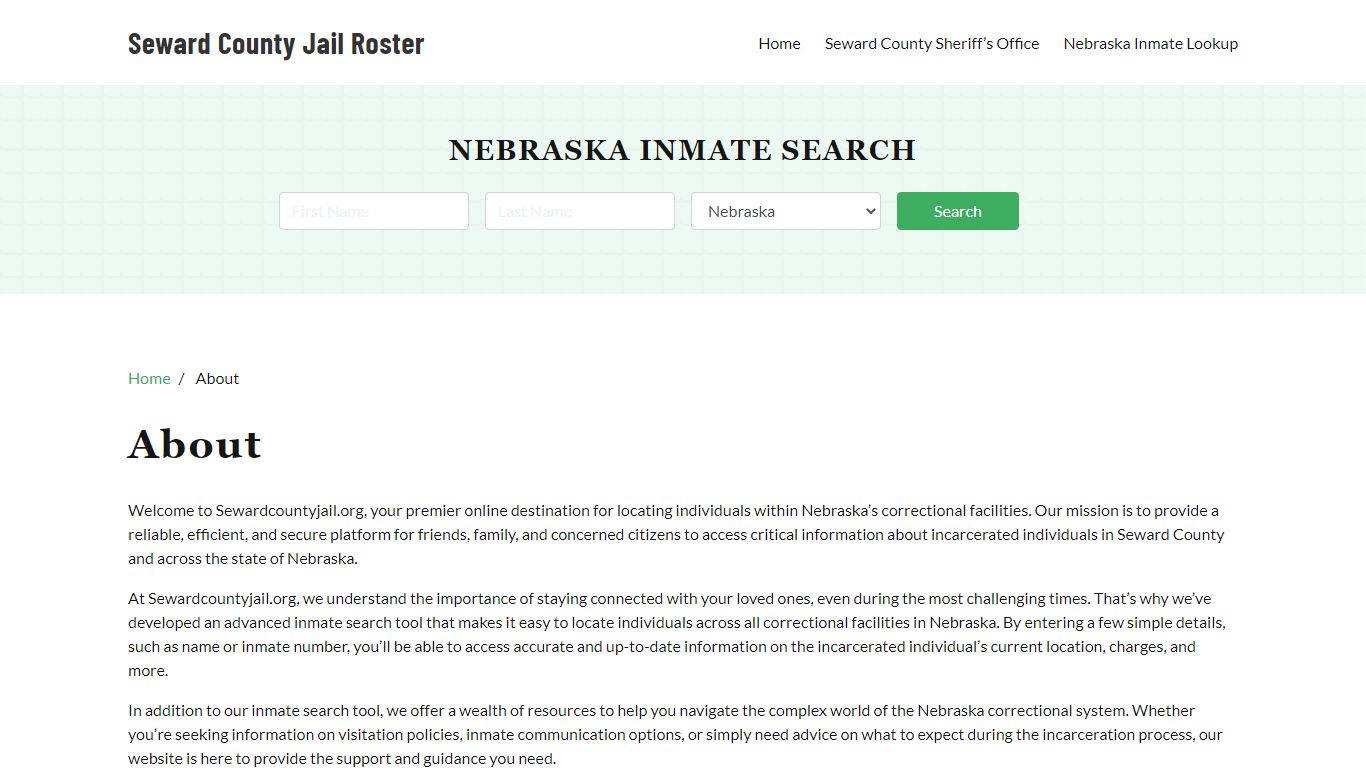 Nebraska Inmate Search